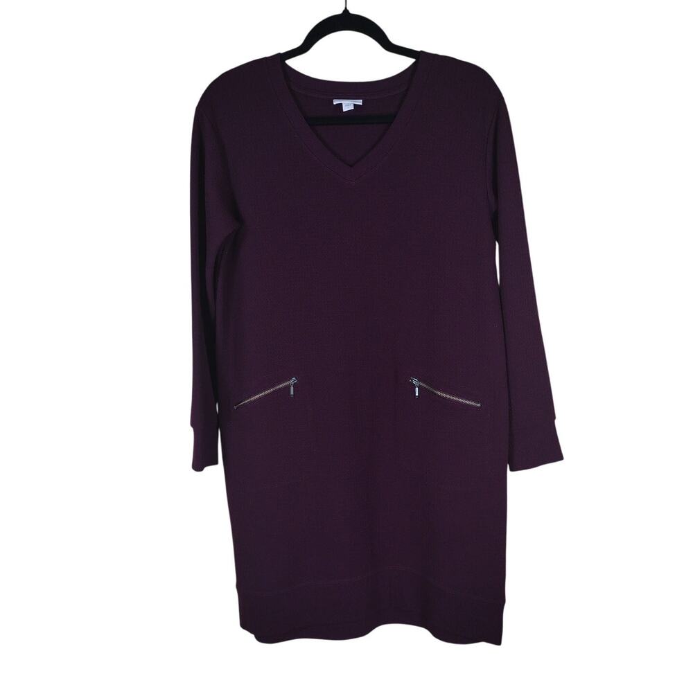 J. Jill Dress Women’s Small Purple Long Sleeve Elegant Preppy Knee Length